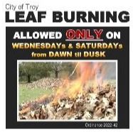 Leaf Burning Allowed Sign 2022